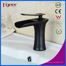 Fyeer New Black Messing Becken Mischbatterie Wasserfall Wasserhahn